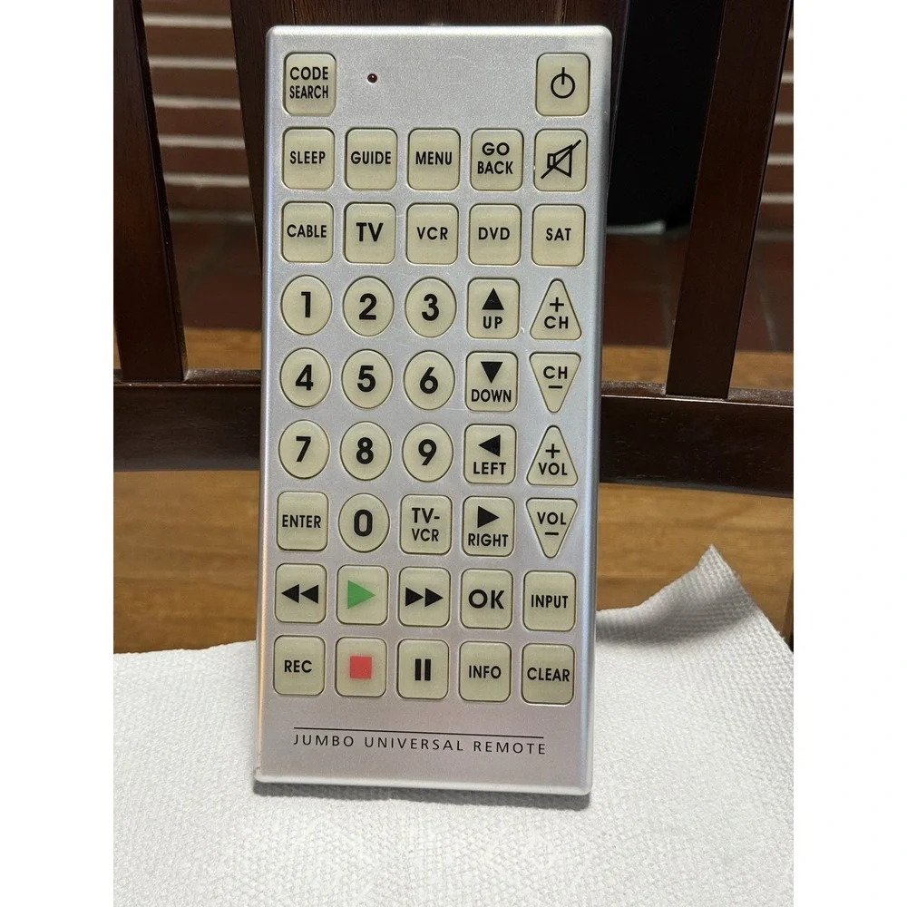 Giant Jumbo Universal Remote TV VCR DVD Satellite Cable Control